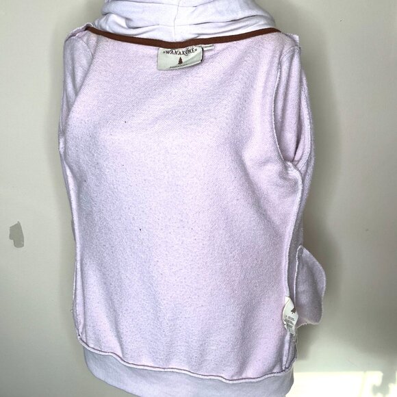 Wanakome Sweatshirt Size XS Pink Wide Collar High Neck Jacket Zip Up Warm Winter - Picture 13 of 15